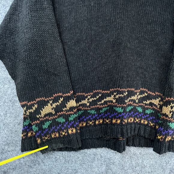 Vintage Reference Point Sweater Womens Large Black Autumnal 80s Granny Cottage - Picture 6 of 6